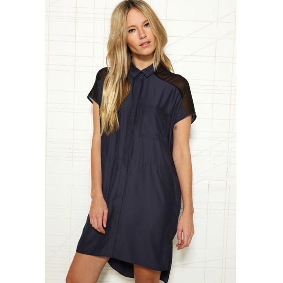 Silence + Noise UO Mia Silky Shirt Dress XS NEW - Picture 1 of 8